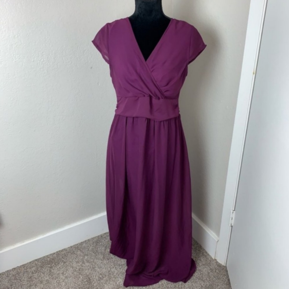 Purple Long Maxi Formal Bridesmaid Dress